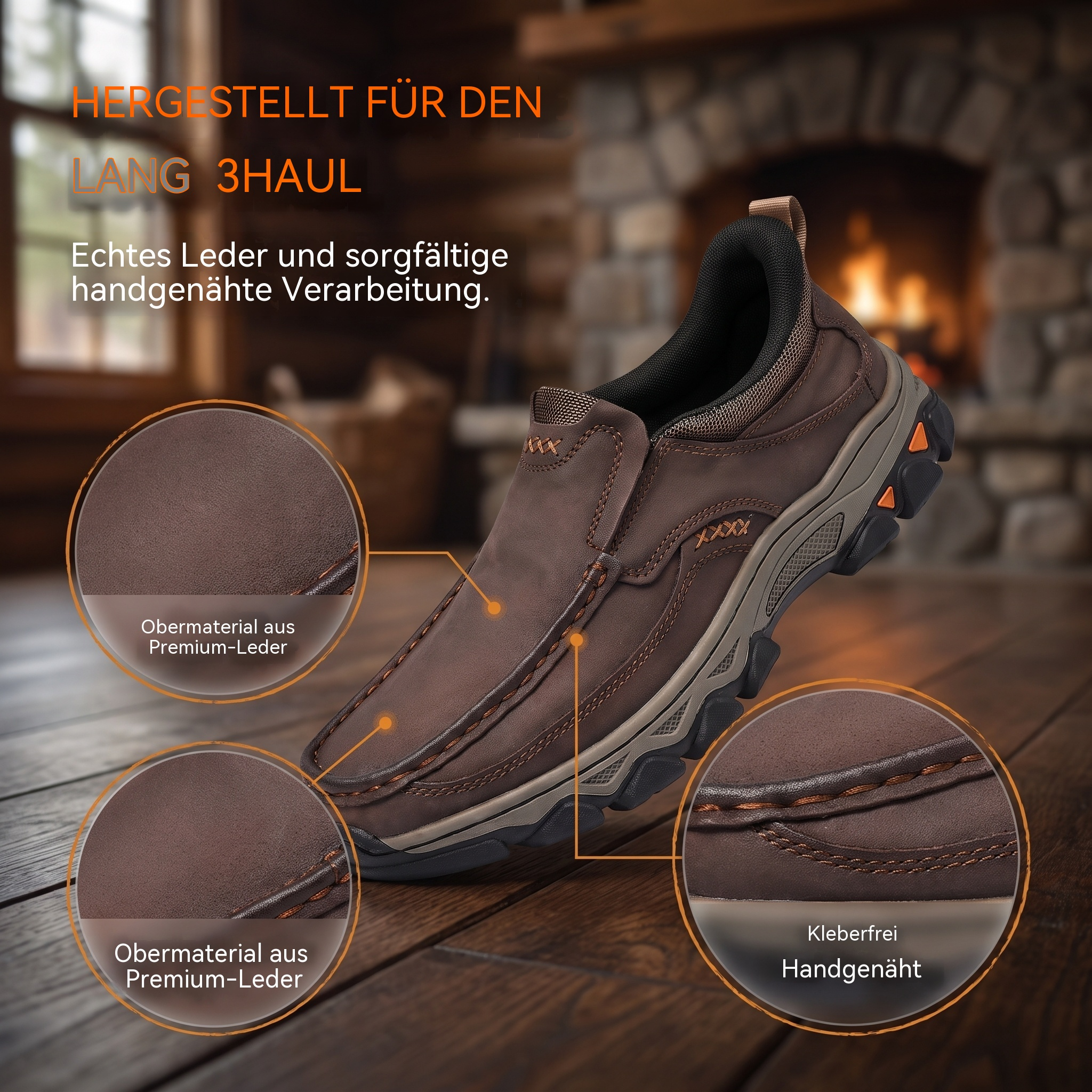 MANTRAFF® Orthopädische Herren-Gehschuhe aus echtem Leder