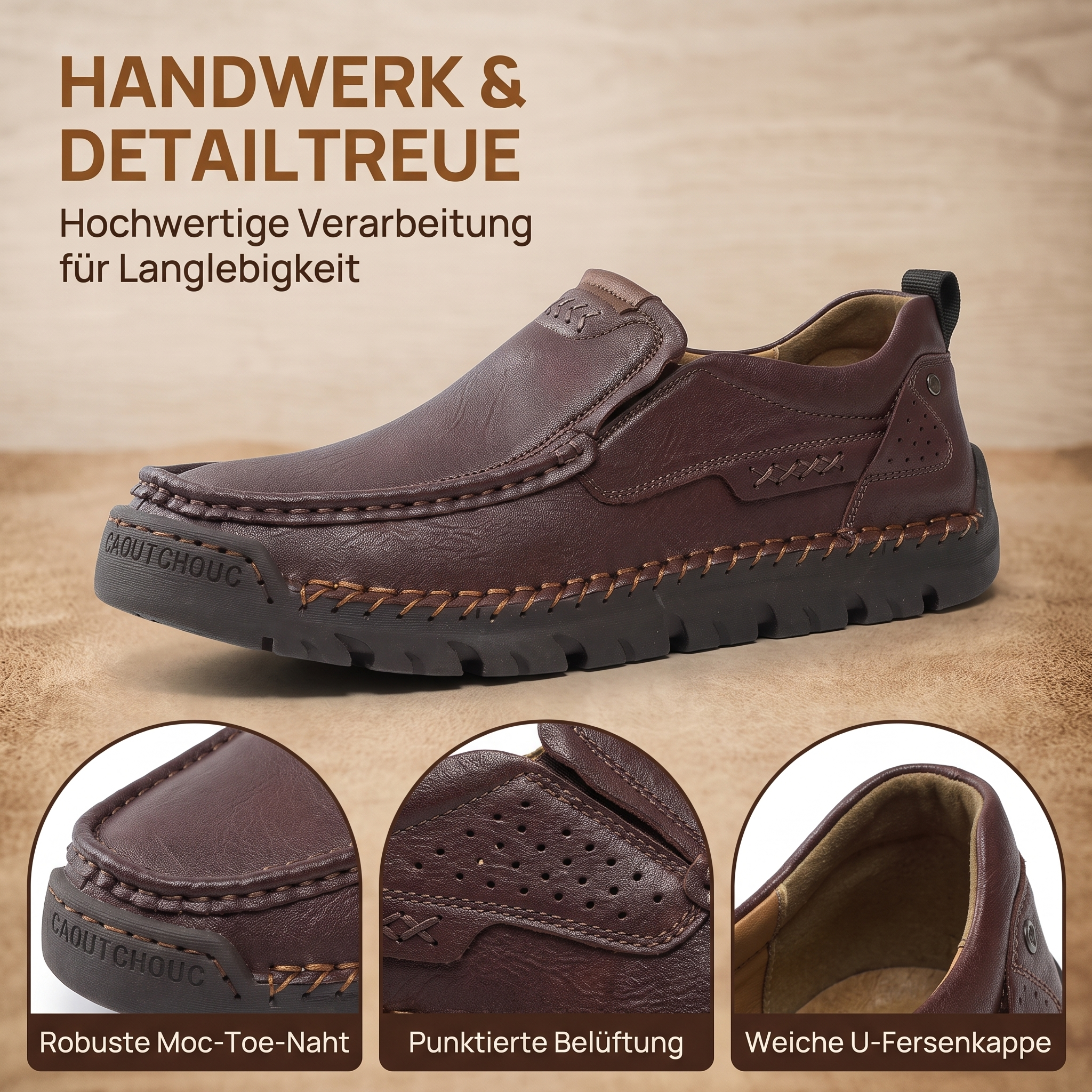 MANTRAFF® Orthopädische Herren-Slipper aus Rindsleder – handgefertigt