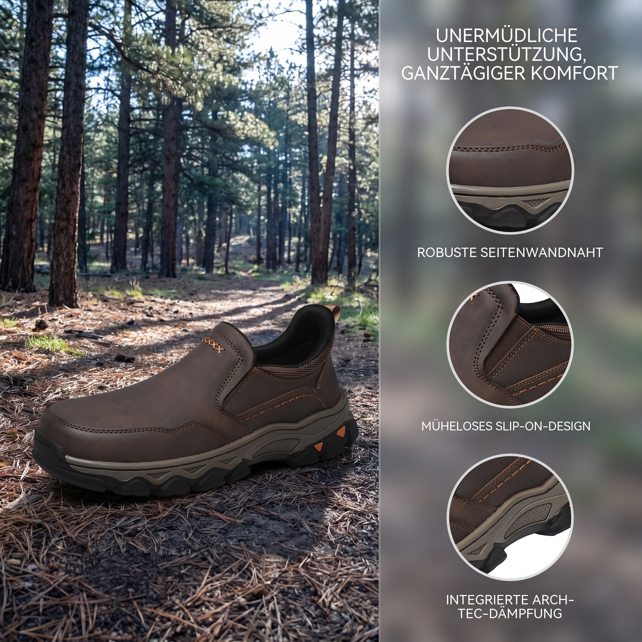 MANTRAFF® Herren-Outdoor-Walking-Schuhe zum Hineinschlüpfen