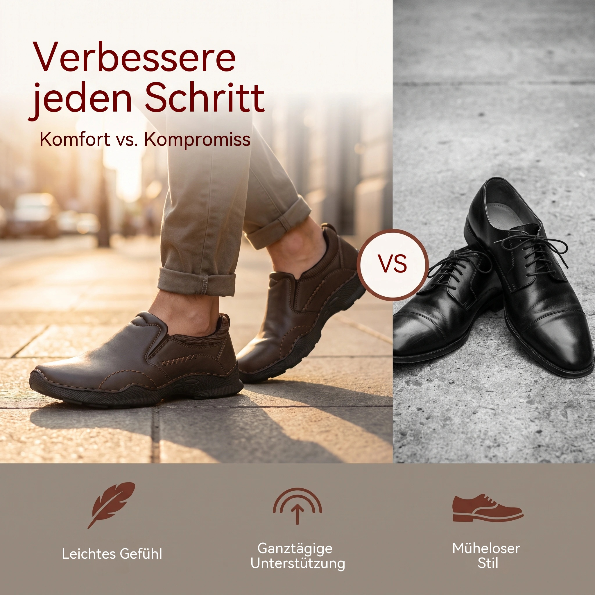MANTRAFF® Handgenähte Herren-Leder-Slipper, lässige Outdoor-Loafer