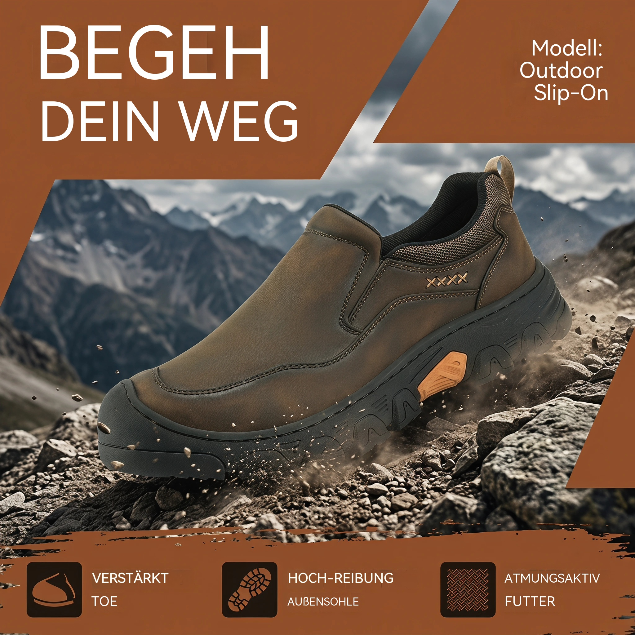 MANTRAFF® Herren-Outdoor-Arbeitsschuhe zum Hineinschlüpfen – Freizeit-Wanderschuhe mit Fußgewölbestütze