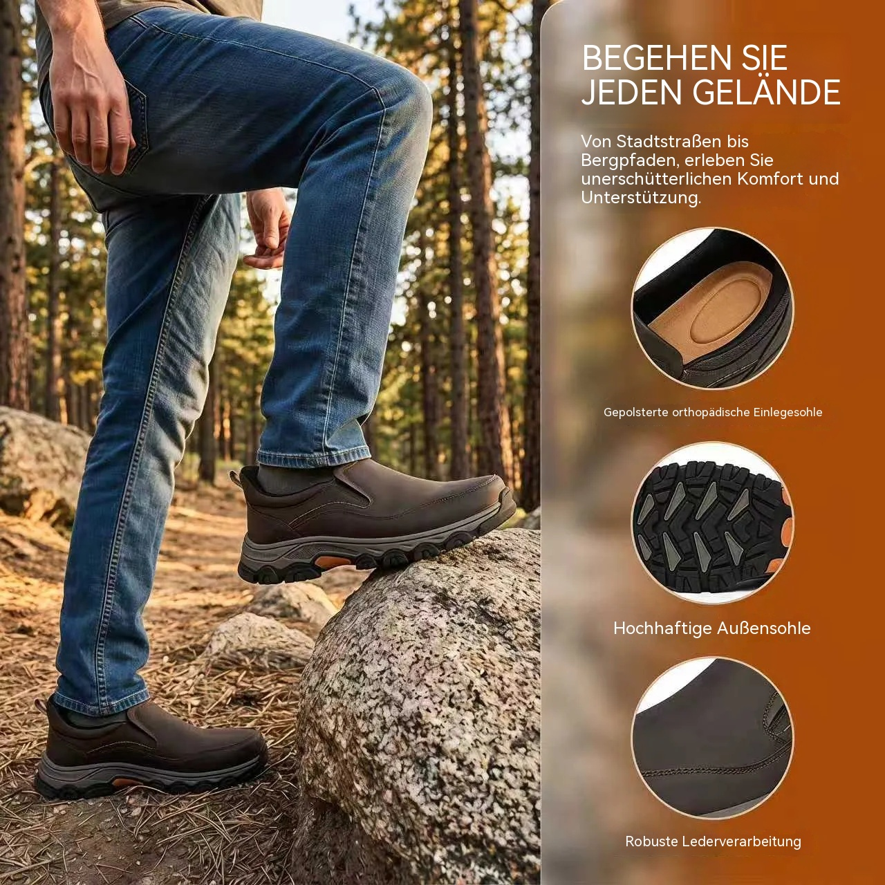 MANTRAFF® Orthopädische Herren-Gehschuhe aus echtem Leder
