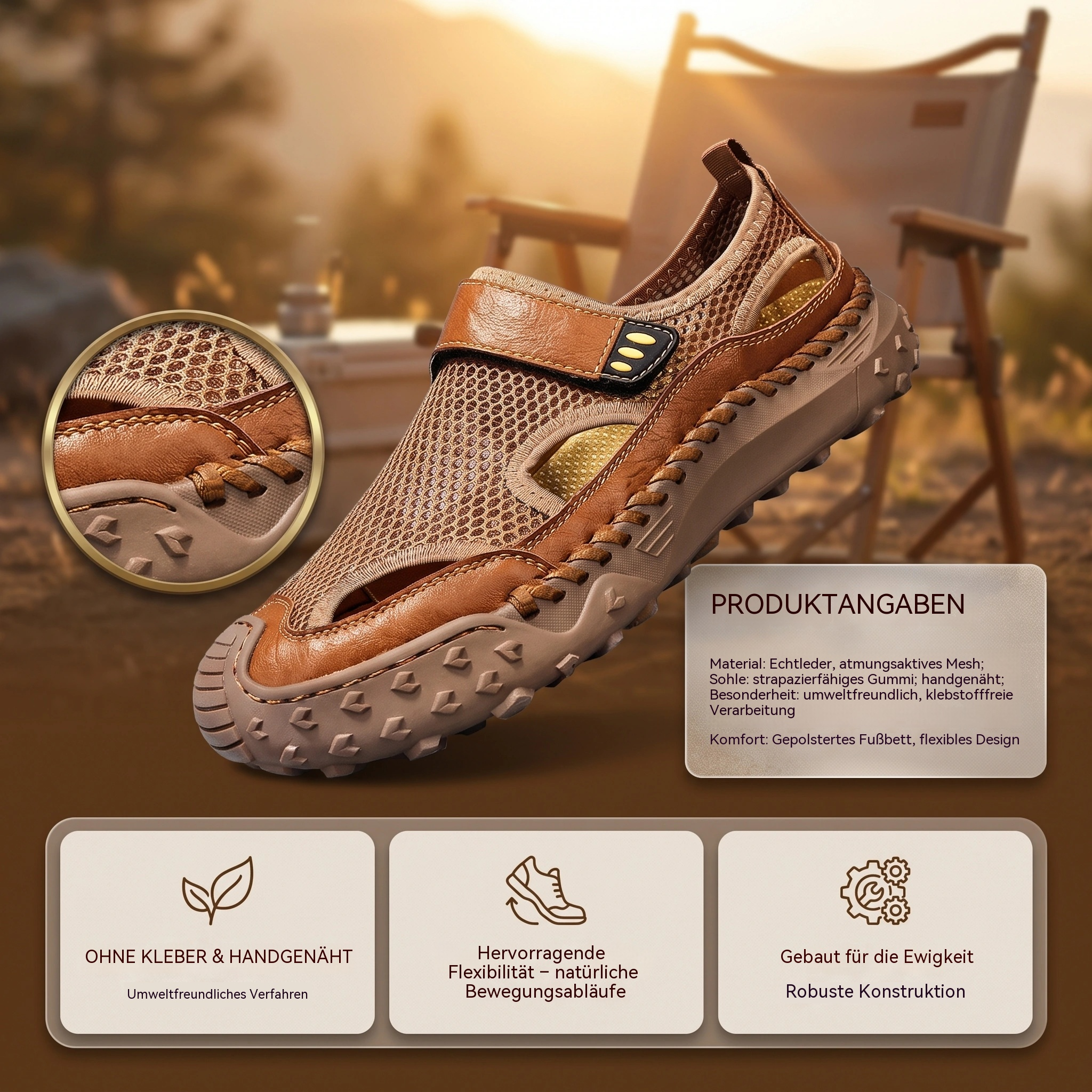 ⏰Letzter Tag! 45 % Rabatt🔥 MANTRAFF® Atmungsaktive Damen-Sandalen aus Echtleder und Mesh