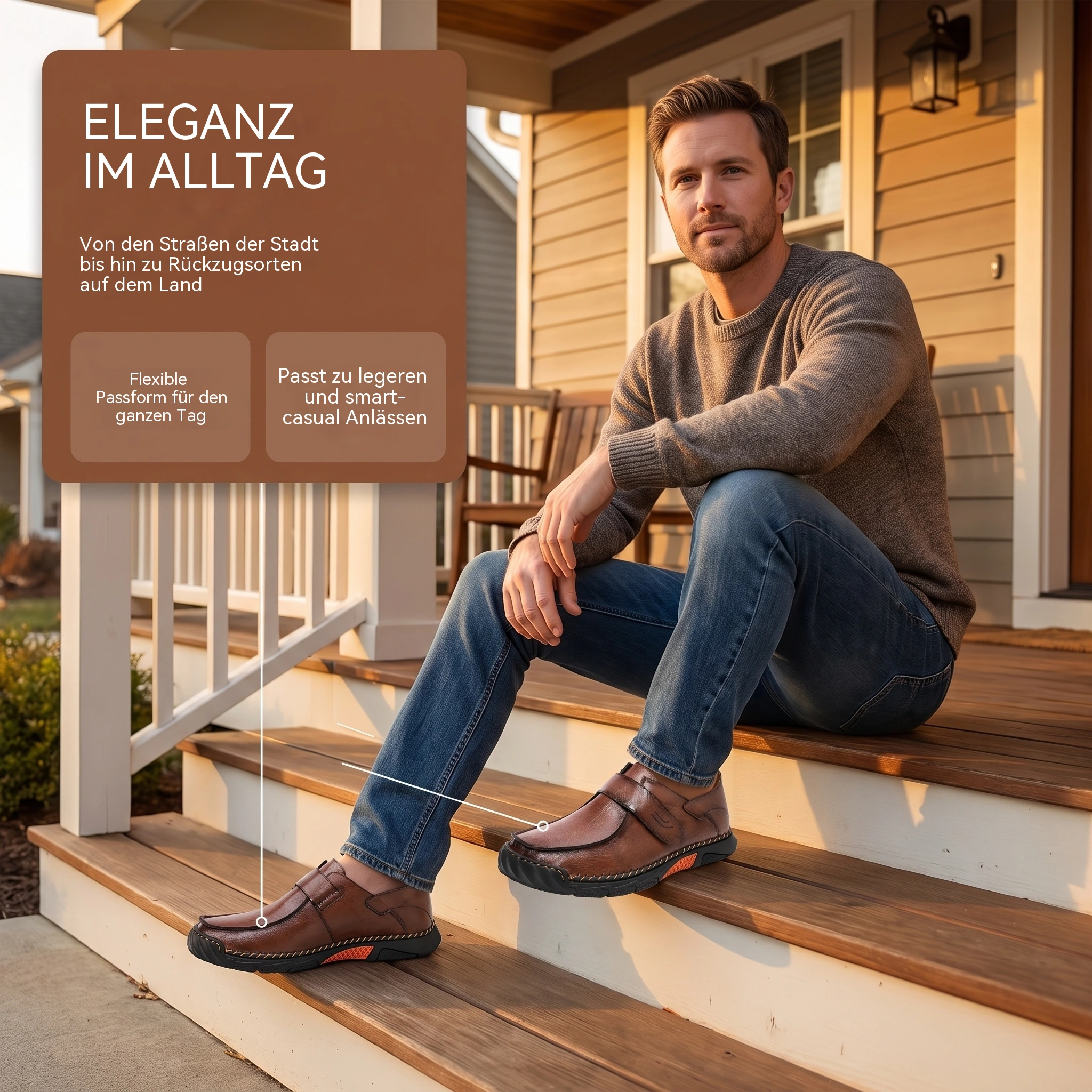 MANTRAFF® Handgenähte Leder-Wanderschuhe für Herren