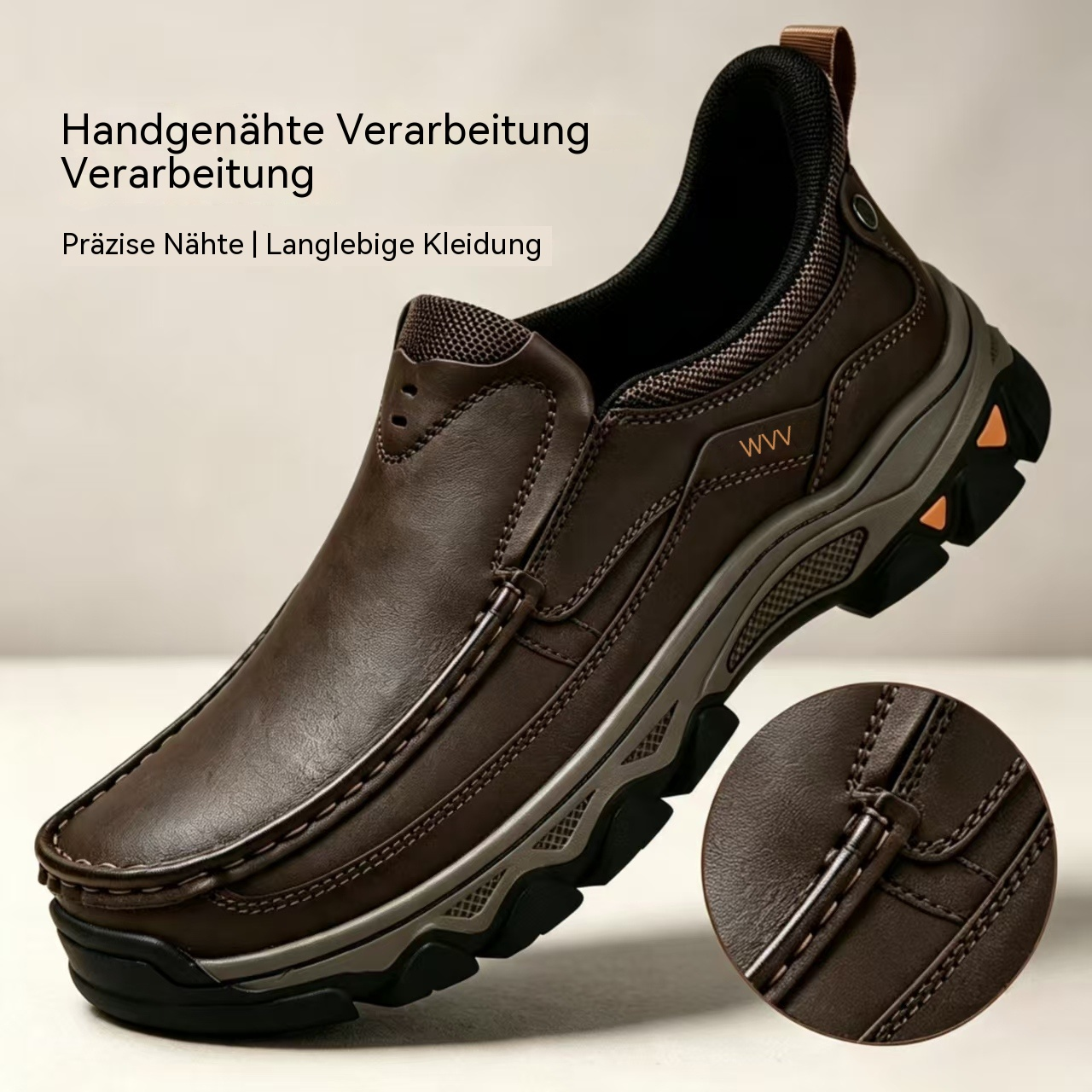 MANTRAFF® Handgefertigte Herren-Slip-Ons aus Rindsleder