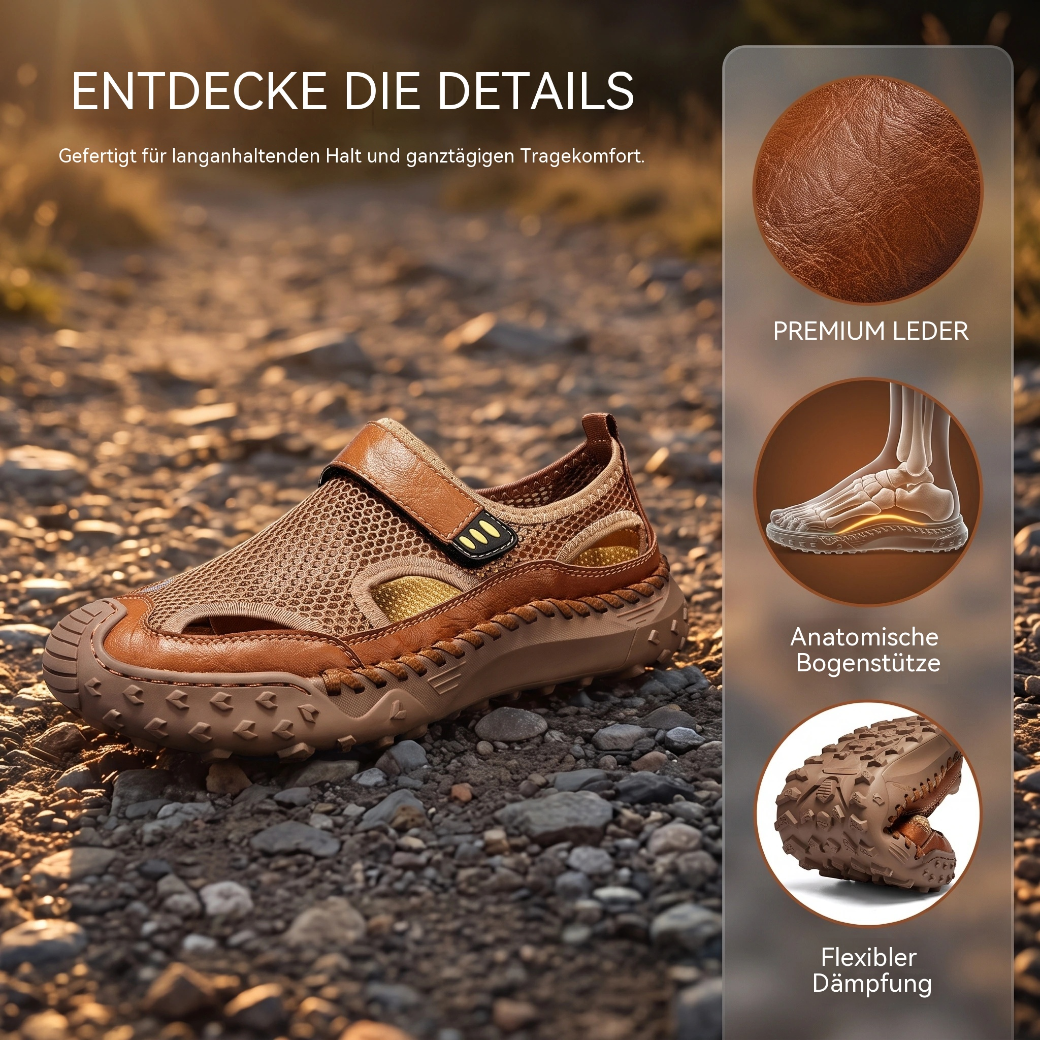 ⏰Letzter Tag! 45 % Rabatt🔥 MANTRAFF® Atmungsaktive Damen-Sandalen aus Echtleder und Mesh