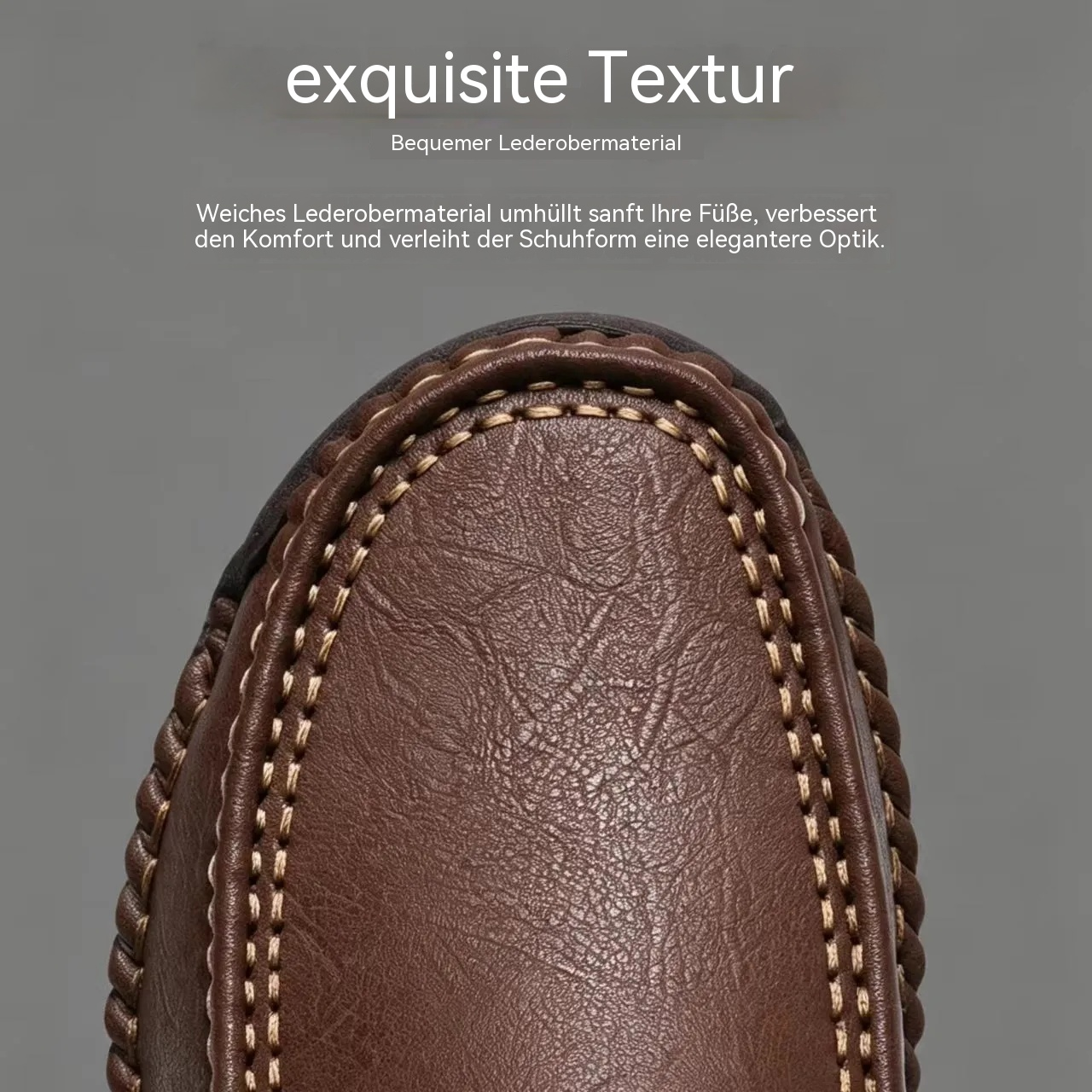 MANTRAFF® Handgenähte Freizeit-Slipper aus Leder für Herren