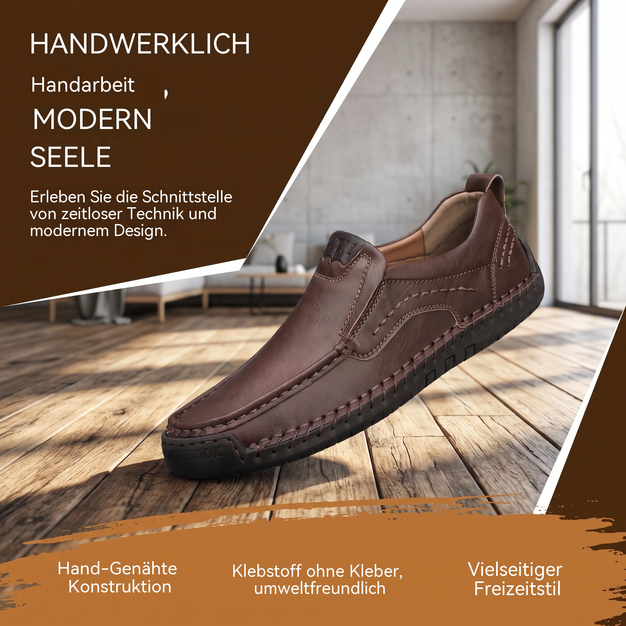 MANTRAFF® Vintage-Leder-Slipper für Herren