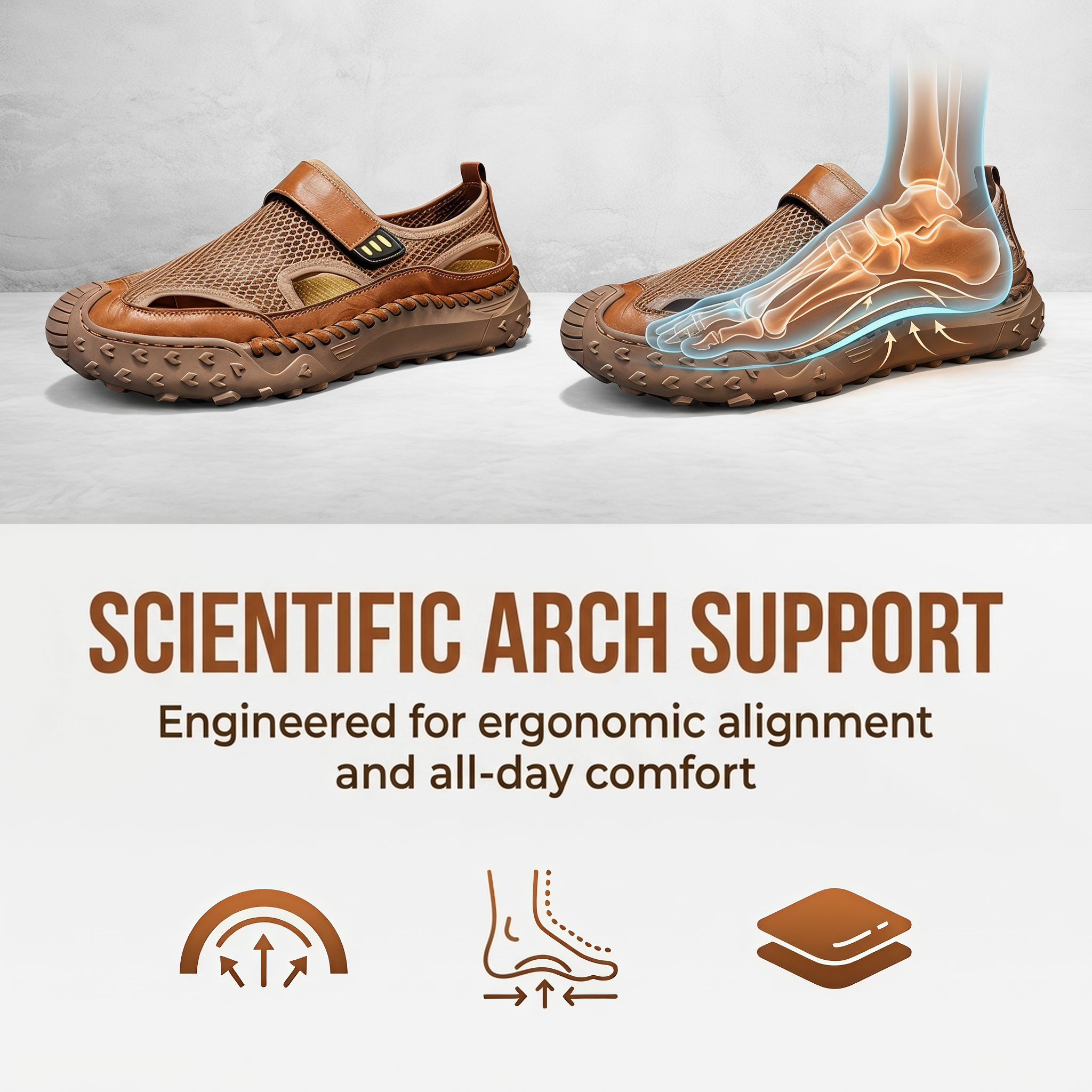 ⏰Last Day!45% OFF 🔥 PEAKER®Women's Breathable Genuine Leather and Mesh Sandals 