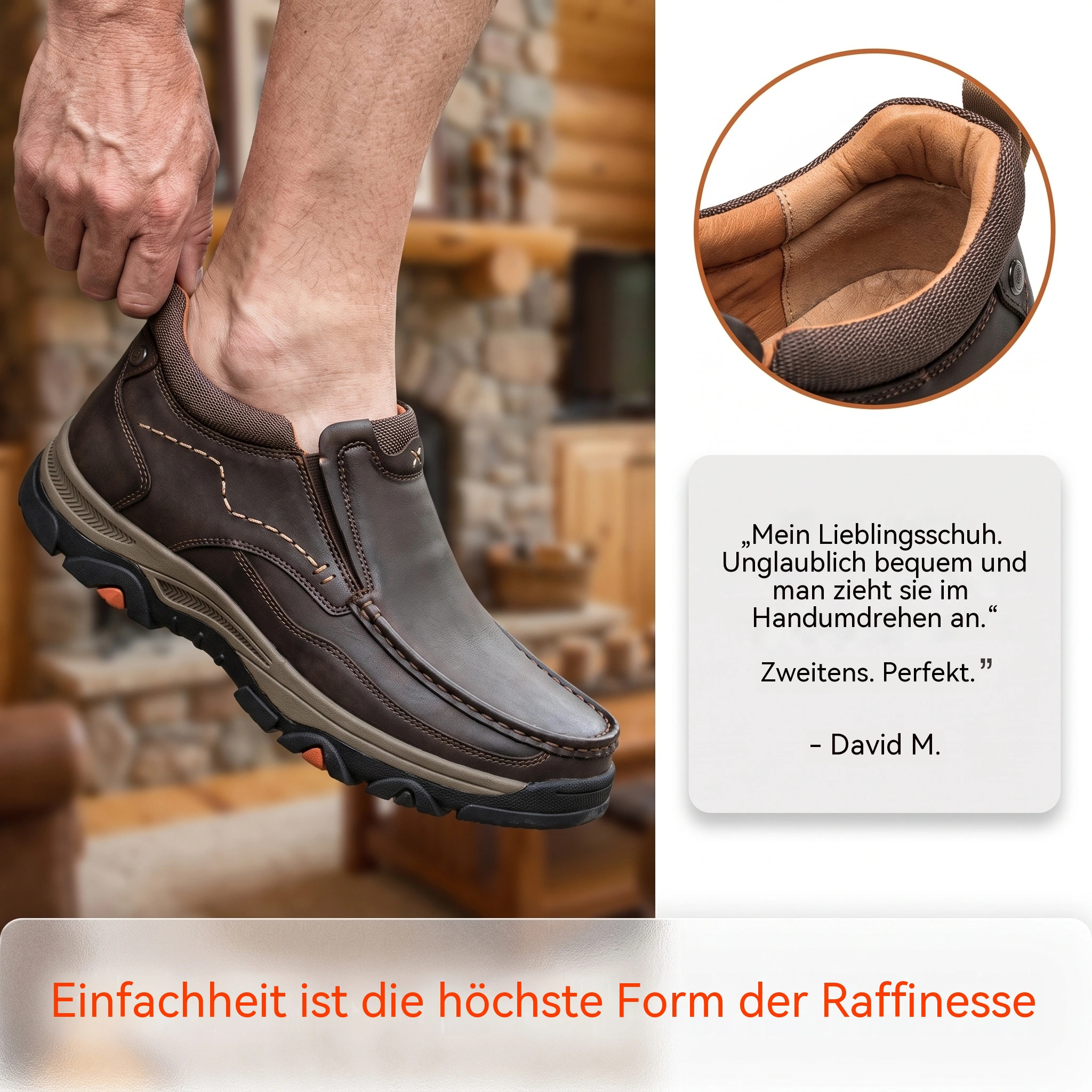 MANTRAFF® Herren-Outdoor-Schlupfstiefel aus vollnarbigem Leder
