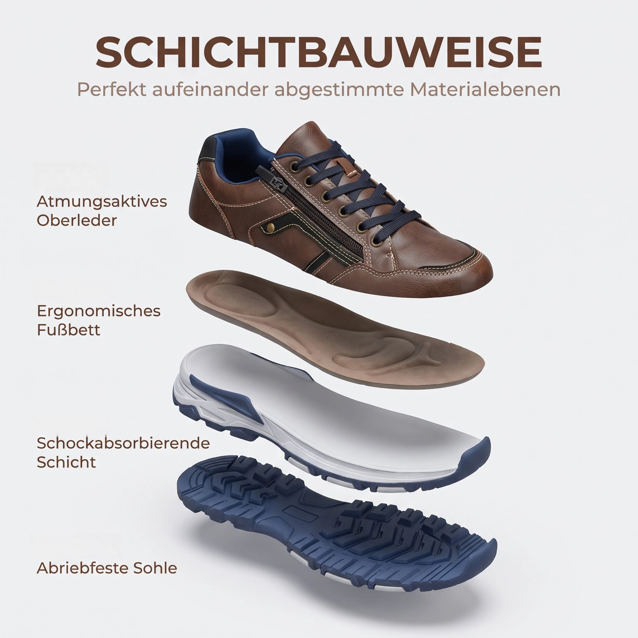 MANTRAFF®Herren Outdoor Schuh mit Seitenreißverschluss