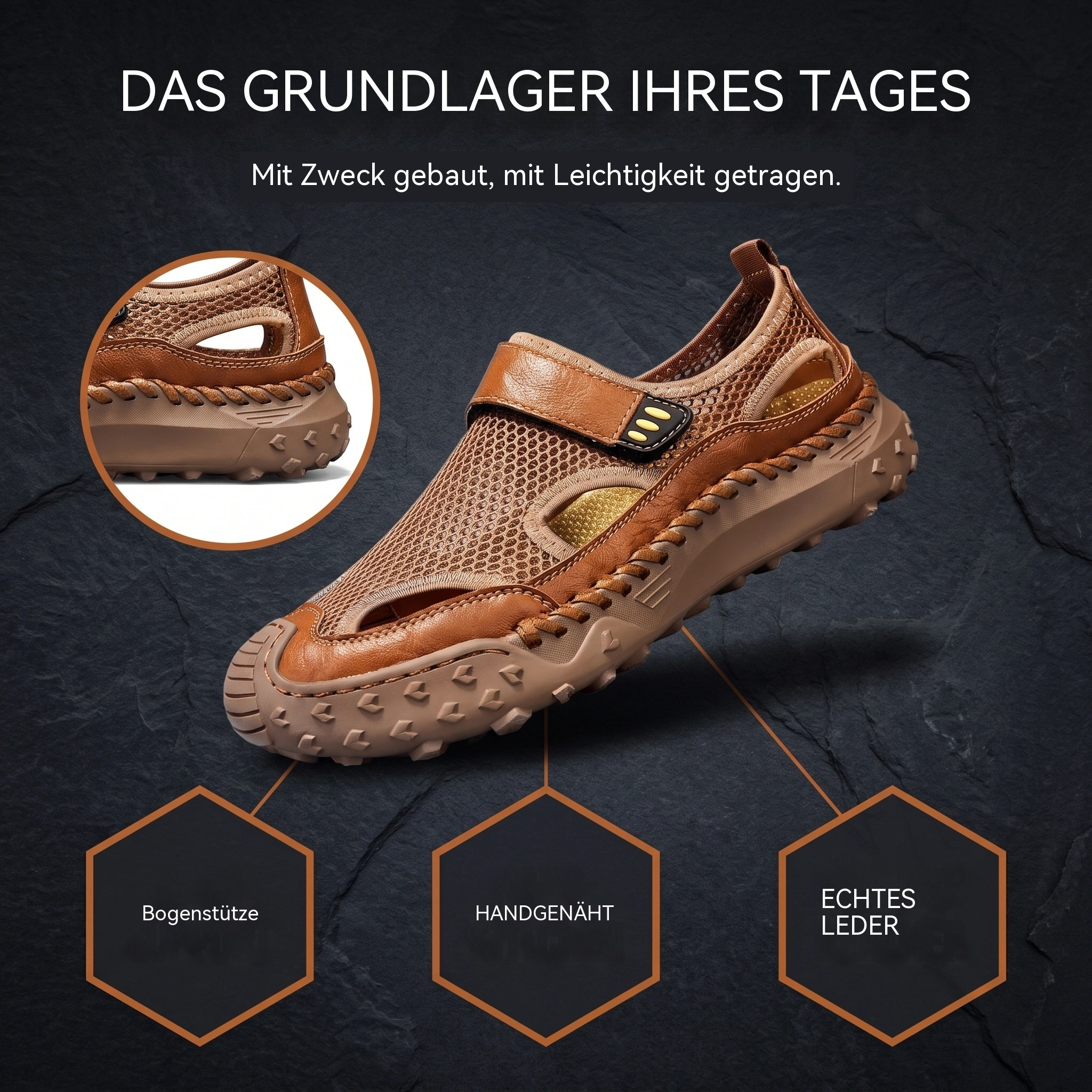 ⏰Letzter Tag! 45 % Rabatt🔥 MANTRAFF® Atmungsaktive Damen-Sandalen aus Echtleder und Mesh
