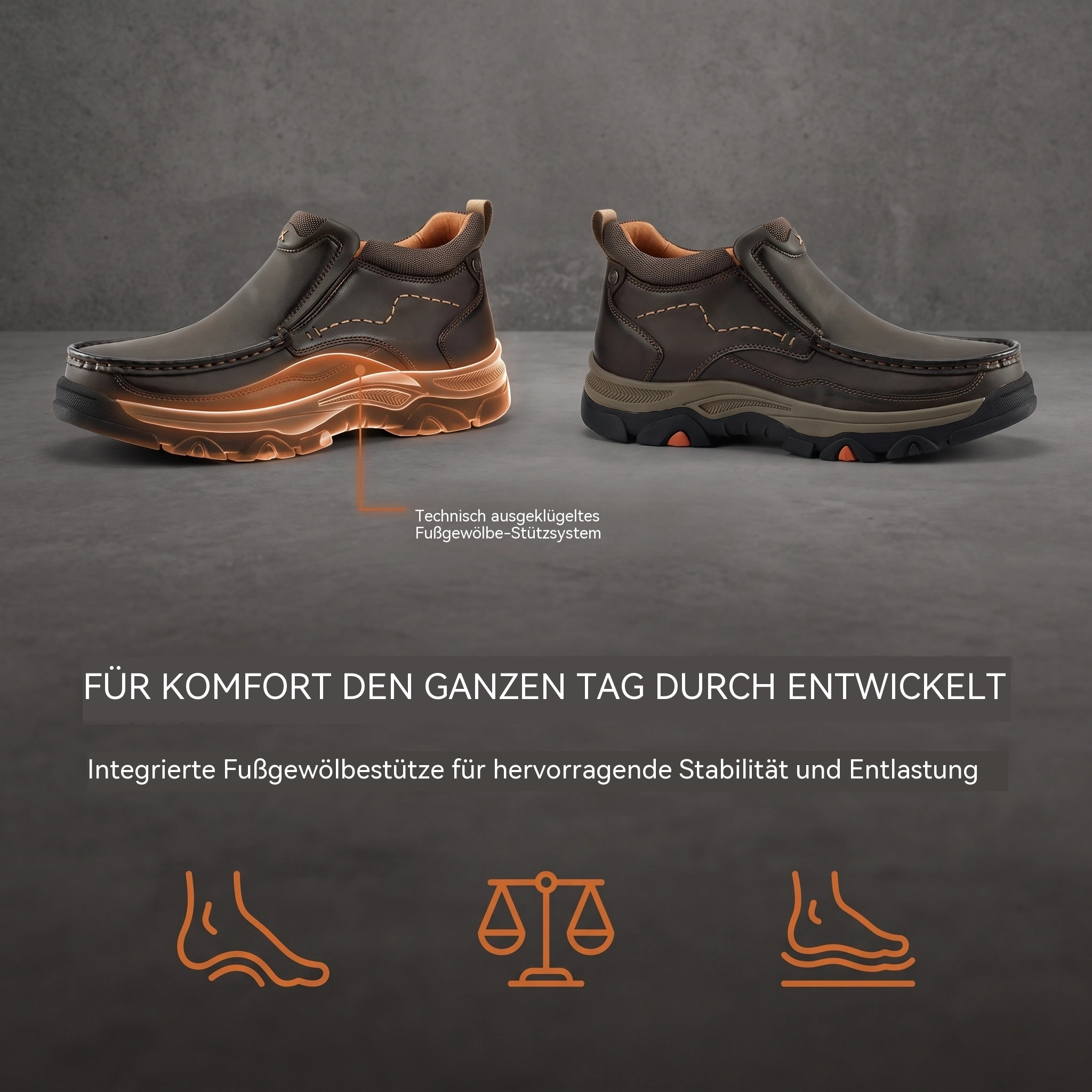 MANTRAFF® Herren-Outdoor-Schlupfstiefel aus vollnarbigem Leder