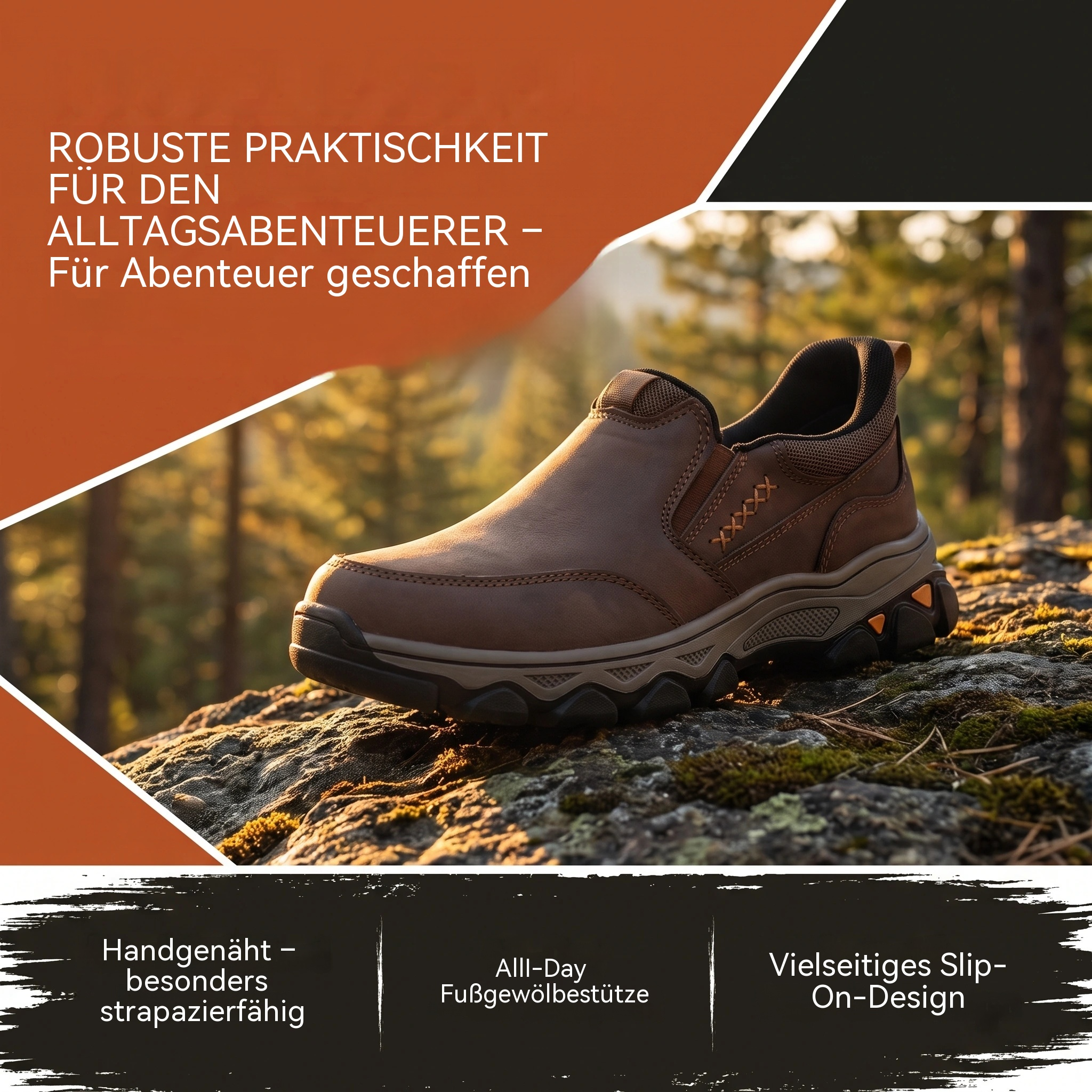 MANTRAFF® Orthopädische Outdoor-Schuhe für Herren aus echtem Leder
