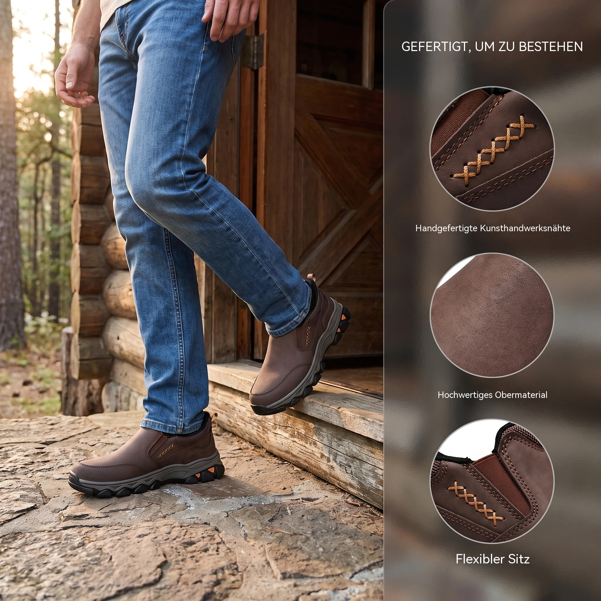 MANTRAFF® Orthopädische Outdoor-Schuhe für Herren aus echtem Leder