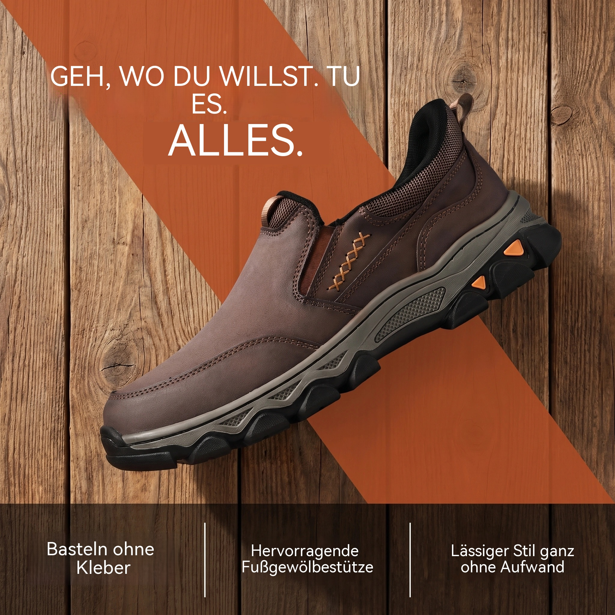MANTRAFF® Orthopädische Outdoor-Schuhe für Herren aus echtem Leder