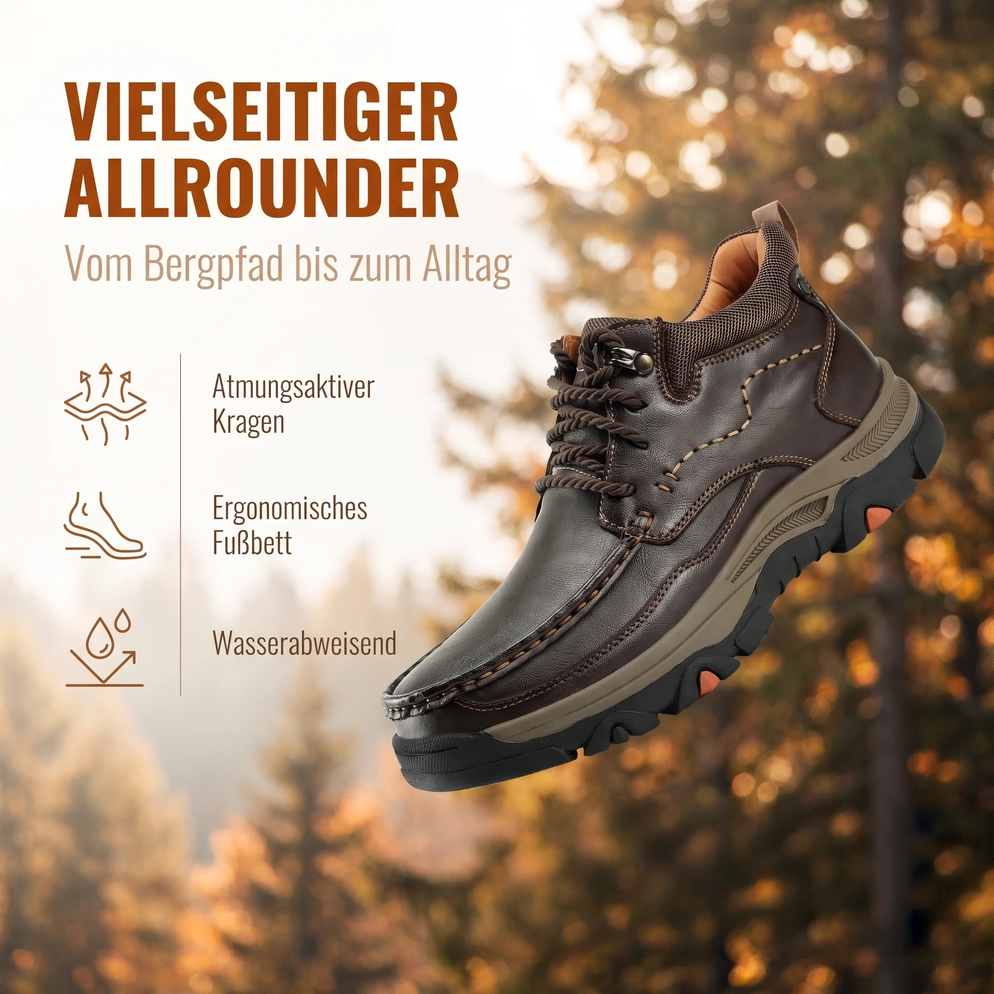 MANTRAFF® Herrenschuhe aus Echtleder Outdoor Wanderschuhe