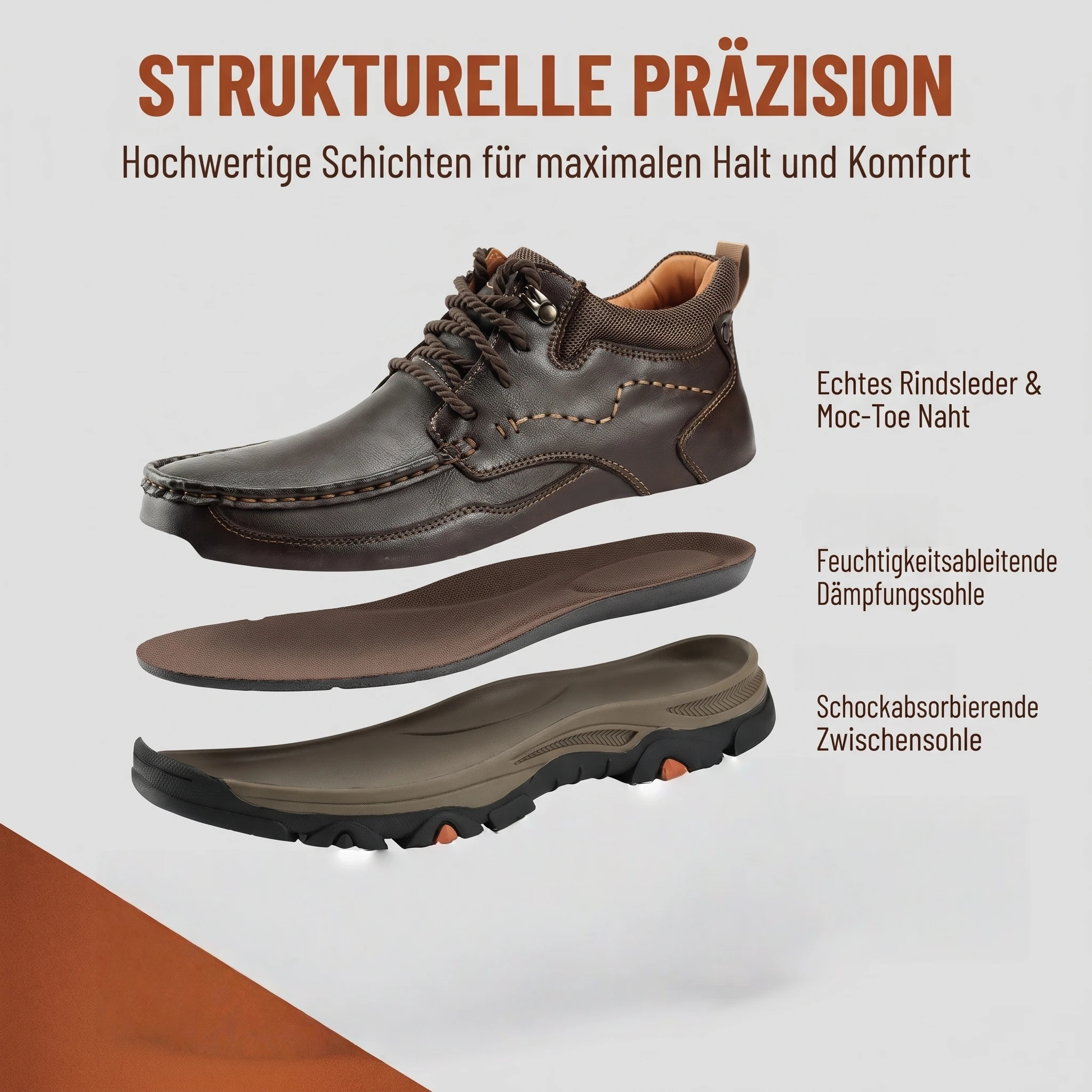 MANTRAFF® Herrenschuhe aus Echtleder Outdoor Wanderschuhe
