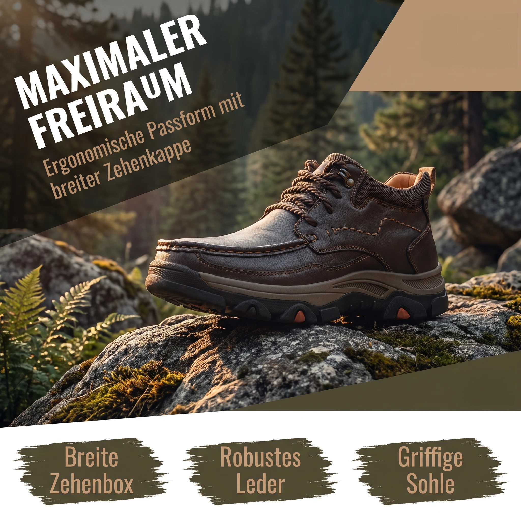 MANTRAFF® Herrenschuhe aus Echtleder Outdoor Wanderschuhe