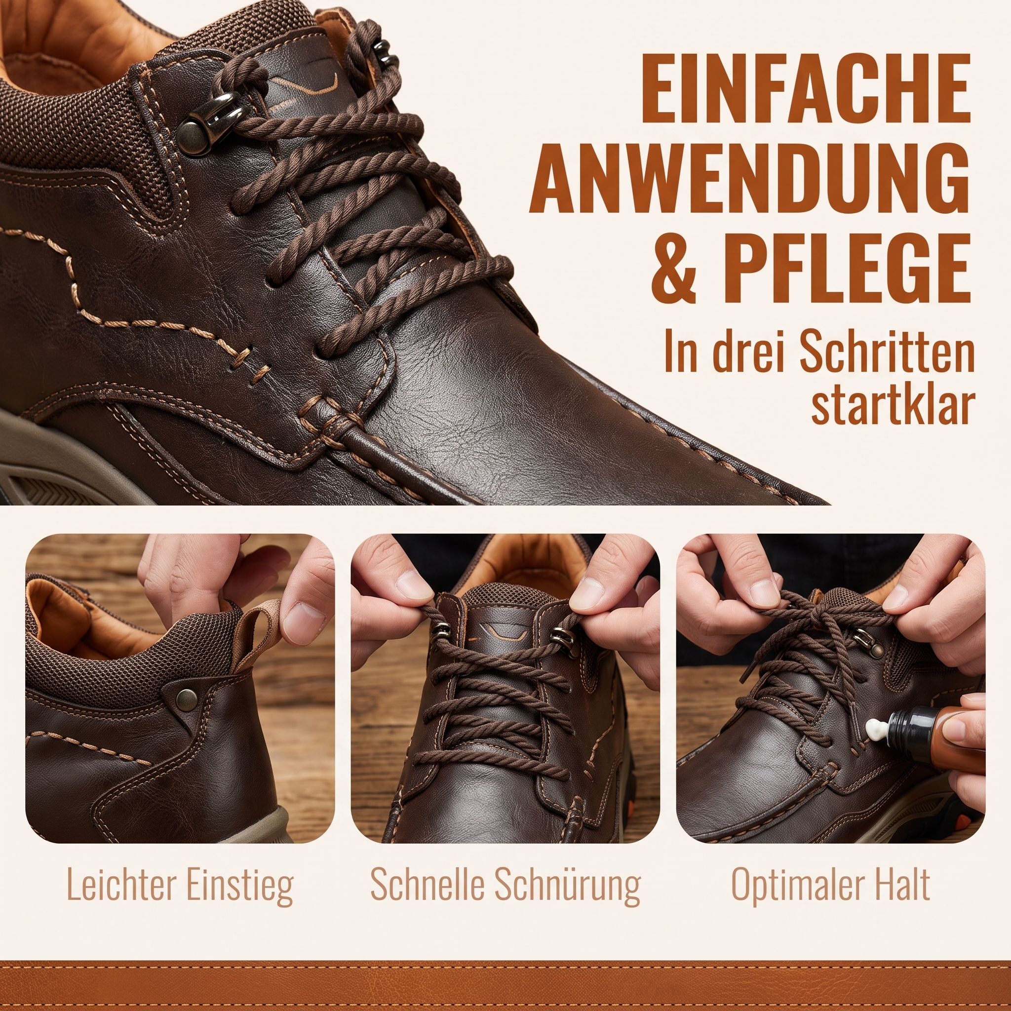 MANTRAFF® Herrenschuhe aus Echtleder Outdoor Wanderschuhe