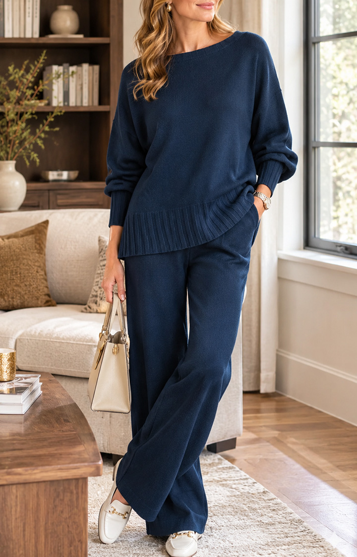 ⏰ FINAL DAY SAVE 50% 💥Women's Soft Knit Two-Piece Sweater Set – Cozy Relaxed Casual Outfit