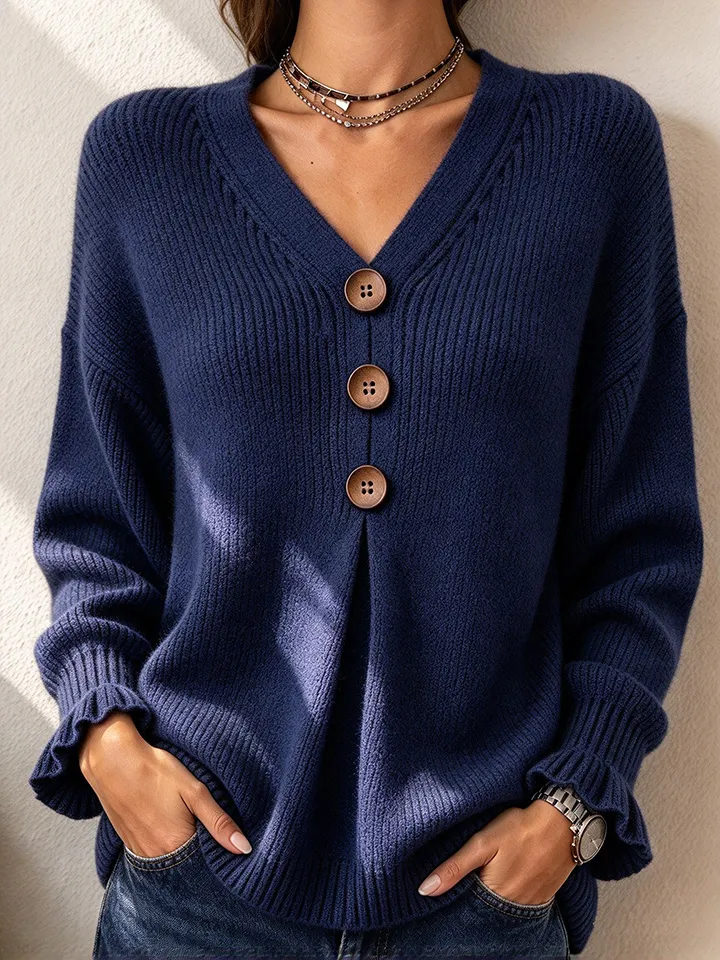 💝💝Special Price Today | Women's Soft V-Neck Textured-Knit Sweater