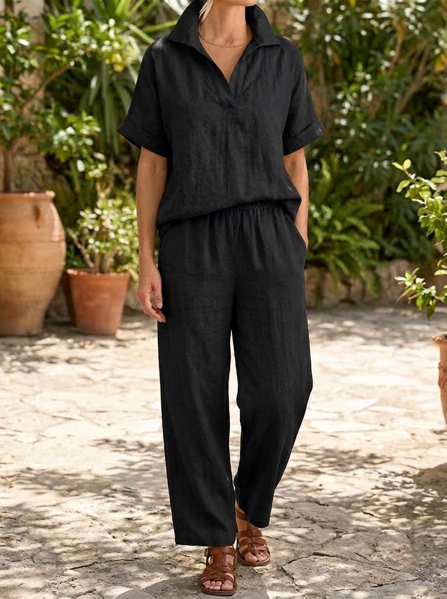 The V-Neck Polo Set