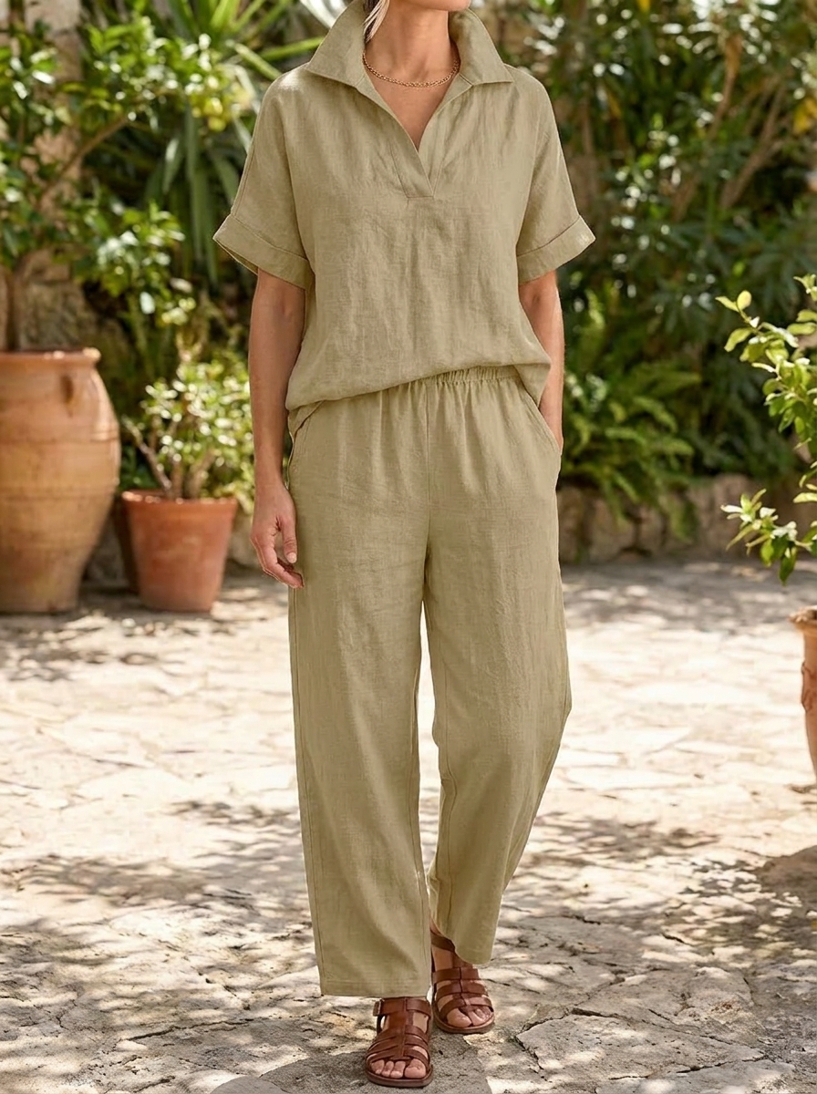 The V-Neck Polo Set