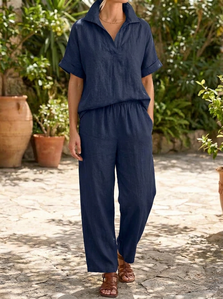 The V-Neck Polo Set