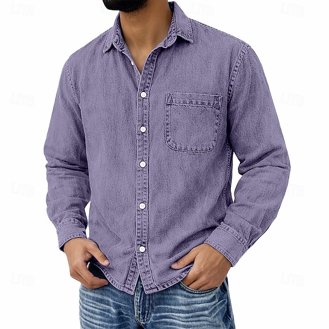 Frontier Acid-Wash Pocket Shirt - Purple