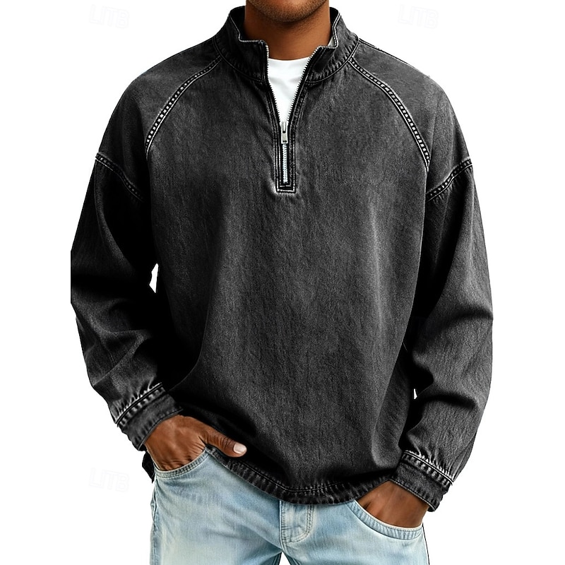 Heritage Acid-Wash Cotton Quarter-Zip product image 3