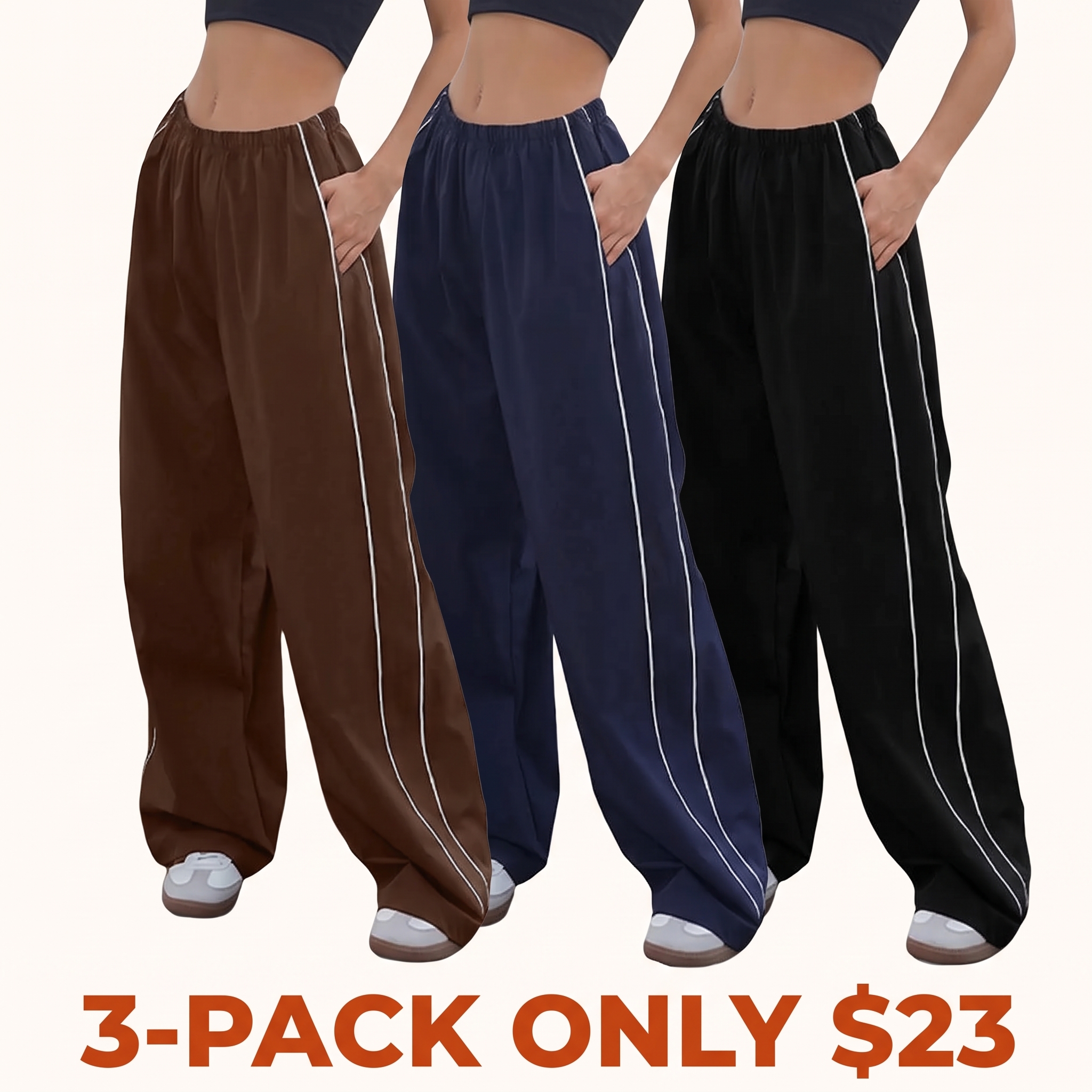 Women's wide-leg parachute pants