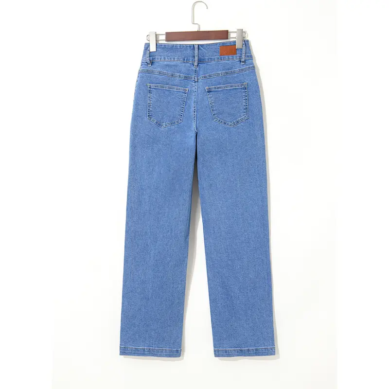 Women's High-Waisted Straight-Leg Stretch Jeans