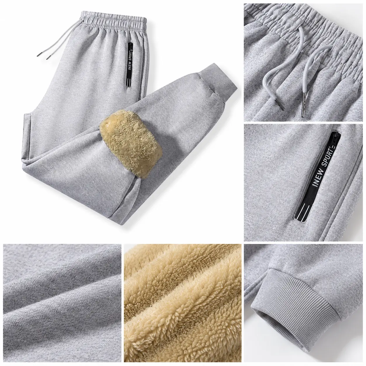 Men's 3-Pack Polar Fleece Thermal Joggers, Heavyweight Casual