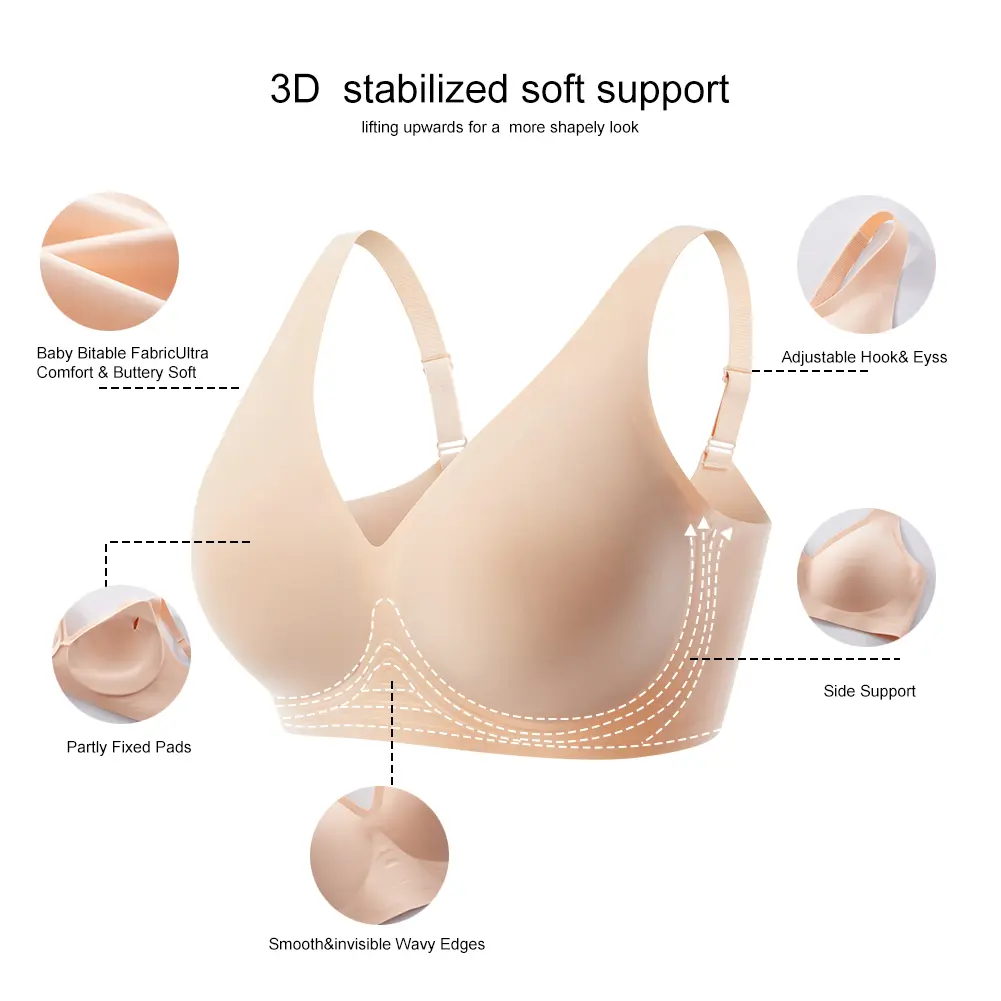 Jelly Deep V Seamless Push Up Bra
