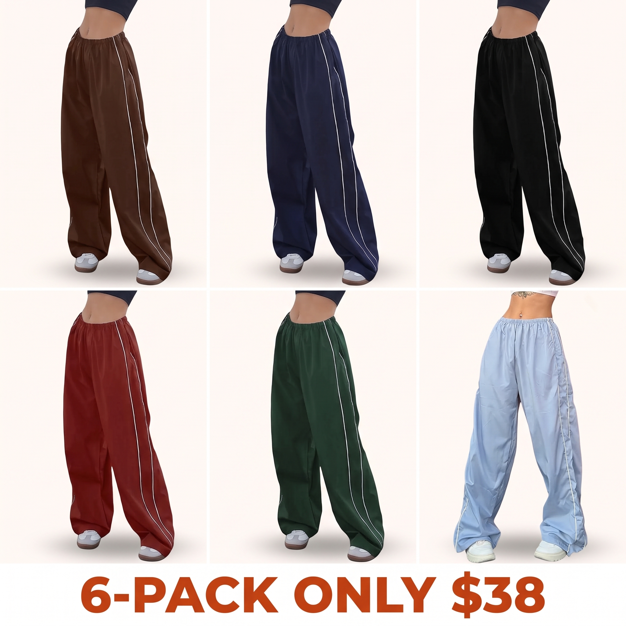 Women's wide-leg parachute pants