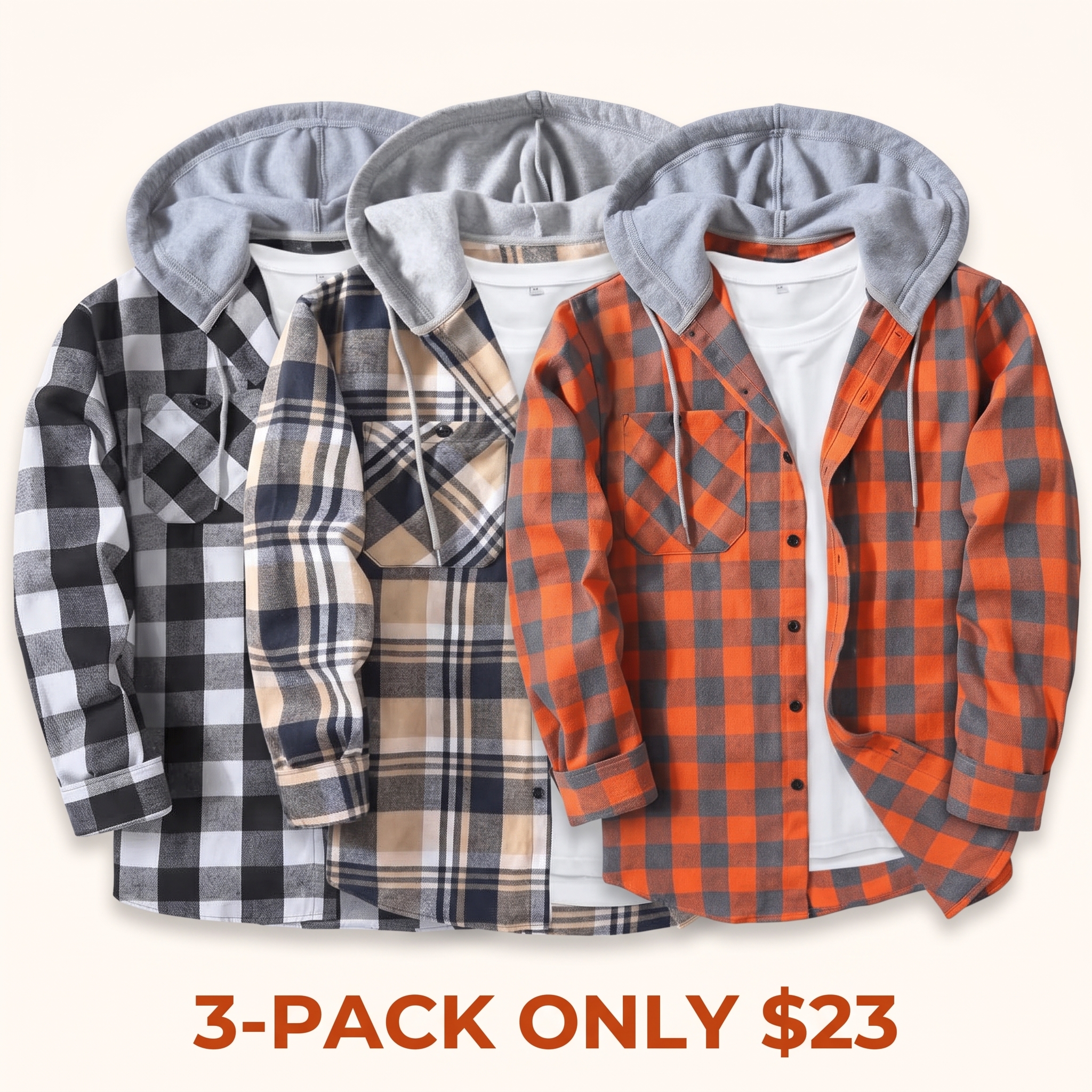 Men's Big & Tall Plaid Flannel Hooded Long-Sleeve Shirt Jacket