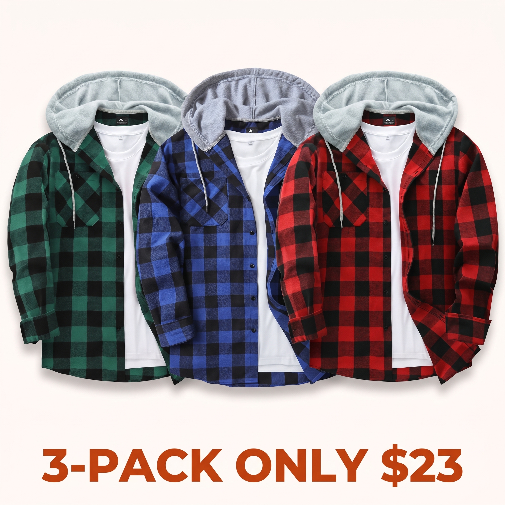 Men's Big & Tall Plaid Flannel Hooded Long-Sleeve Shirt Jacket