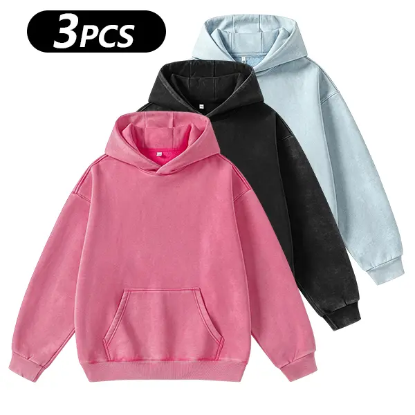 Unisex Vintage Washed Pullover Hoodie – Oversized Loose Fit