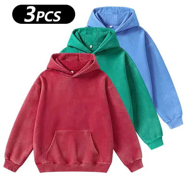 Unisex Vintage Washed Pullover Hoodie – Oversized Loose Fit