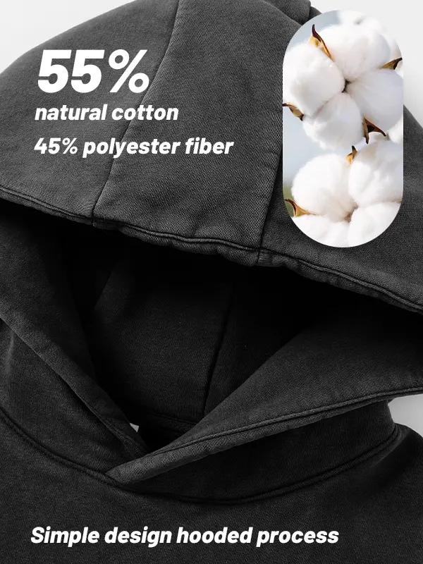 Unisex Vintage Washed Pullover Hoodie – Oversized Loose Fit