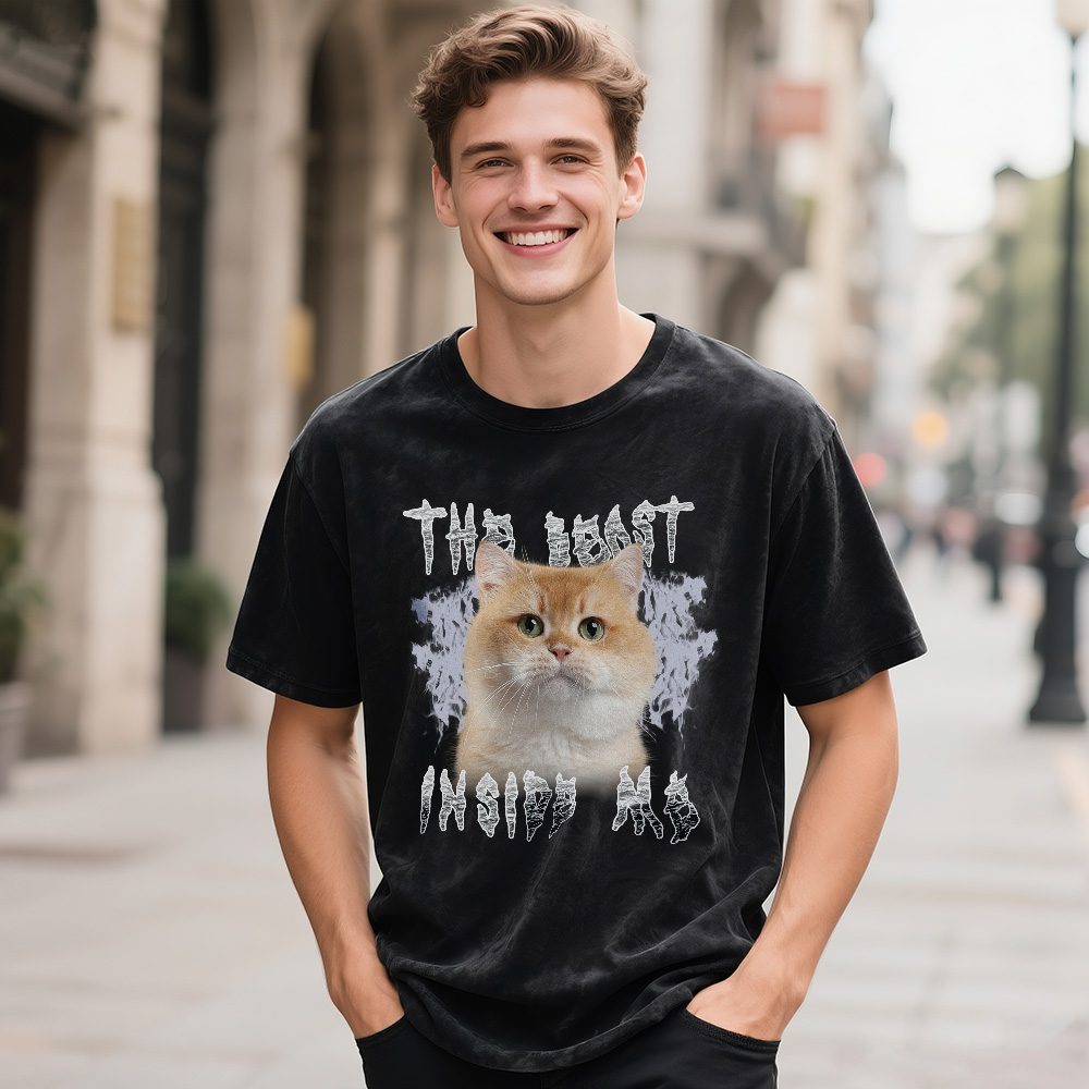 Custom Photo Vintage Certified Freak Funny Cat Meme T-Shirt Vintage Kitty Graphic Tee Retro Washed Cat Lover Shirt Funny Pet Humor Gift Unisex 90s Cat Top - MyFaceSocks