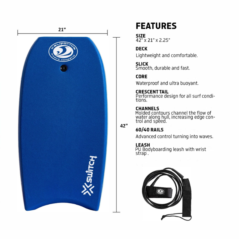 CBC Switch 42” Pro Series Bodyboard med Leash-funktioner