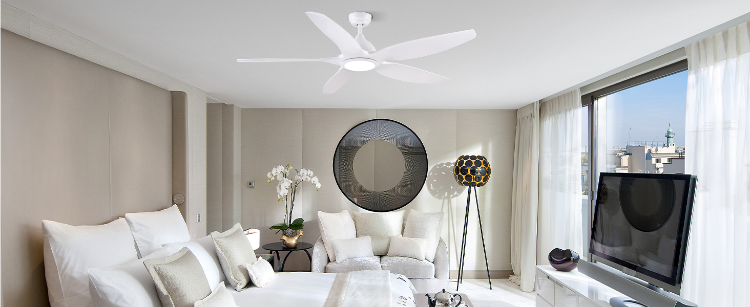 loftventilator med LED-lys