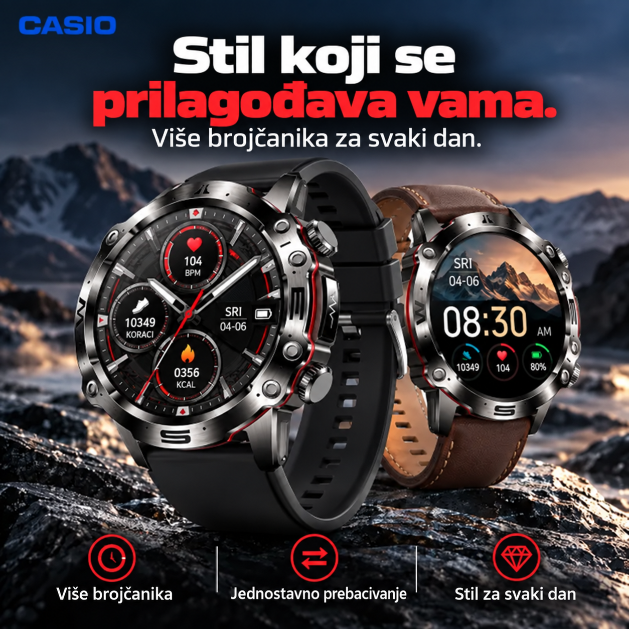 💫 CASIO AI pametni satovi iz 2026. godine – Kod kuće, na poslu ili na putu, uvijek uz vas ⏱️