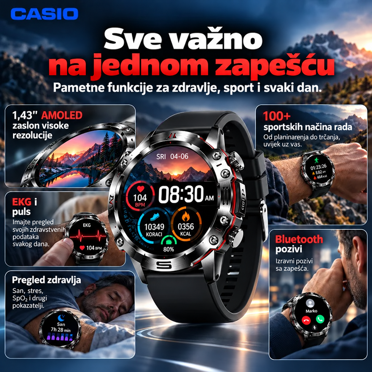 💫 CASIO AI pametni satovi iz 2026. godine – Kod kuće, na poslu ili na putu, uvijek uz vas ⏱️