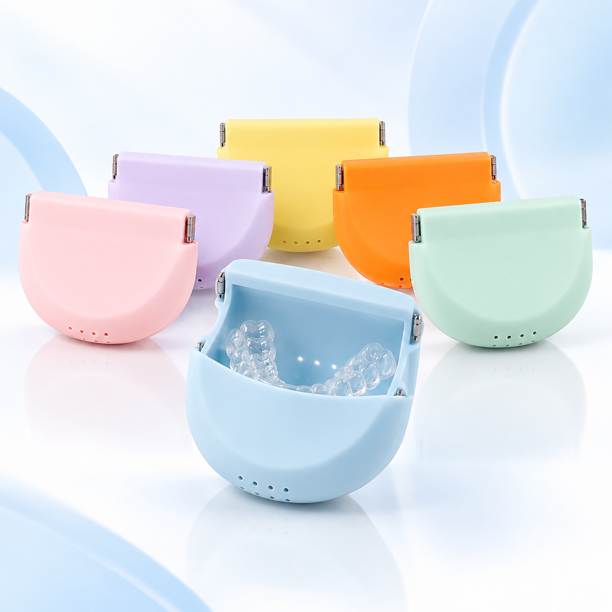 Retainer Storage Case – Portable Squeeze Pouch, Silicone Transparent Aligner Case for Orthodontic Retainers and Clear Aligners