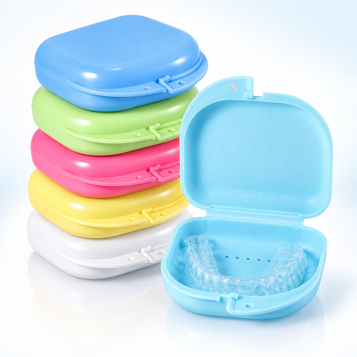 Dental Retainer Storage Case – Portable Clear Aligner Case, Breathable Denture Box for Dental Use