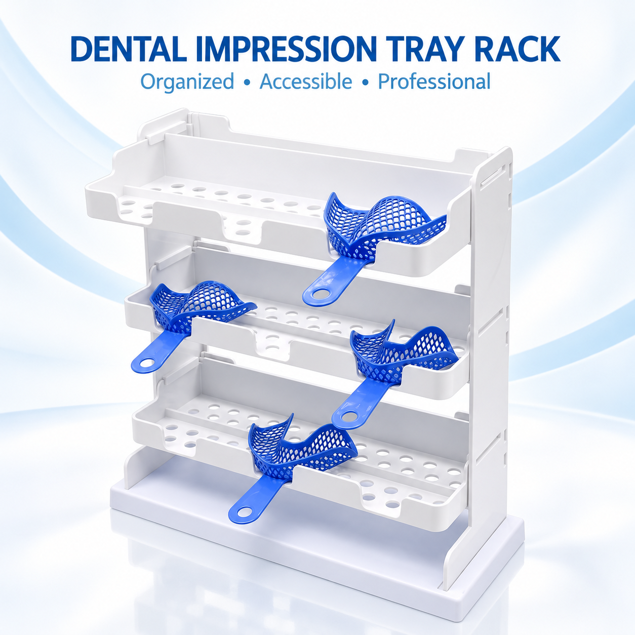 Dental Impression Tray Rack – Oral Impression Tray Holder, Plastic Storage Box for Dental Trays