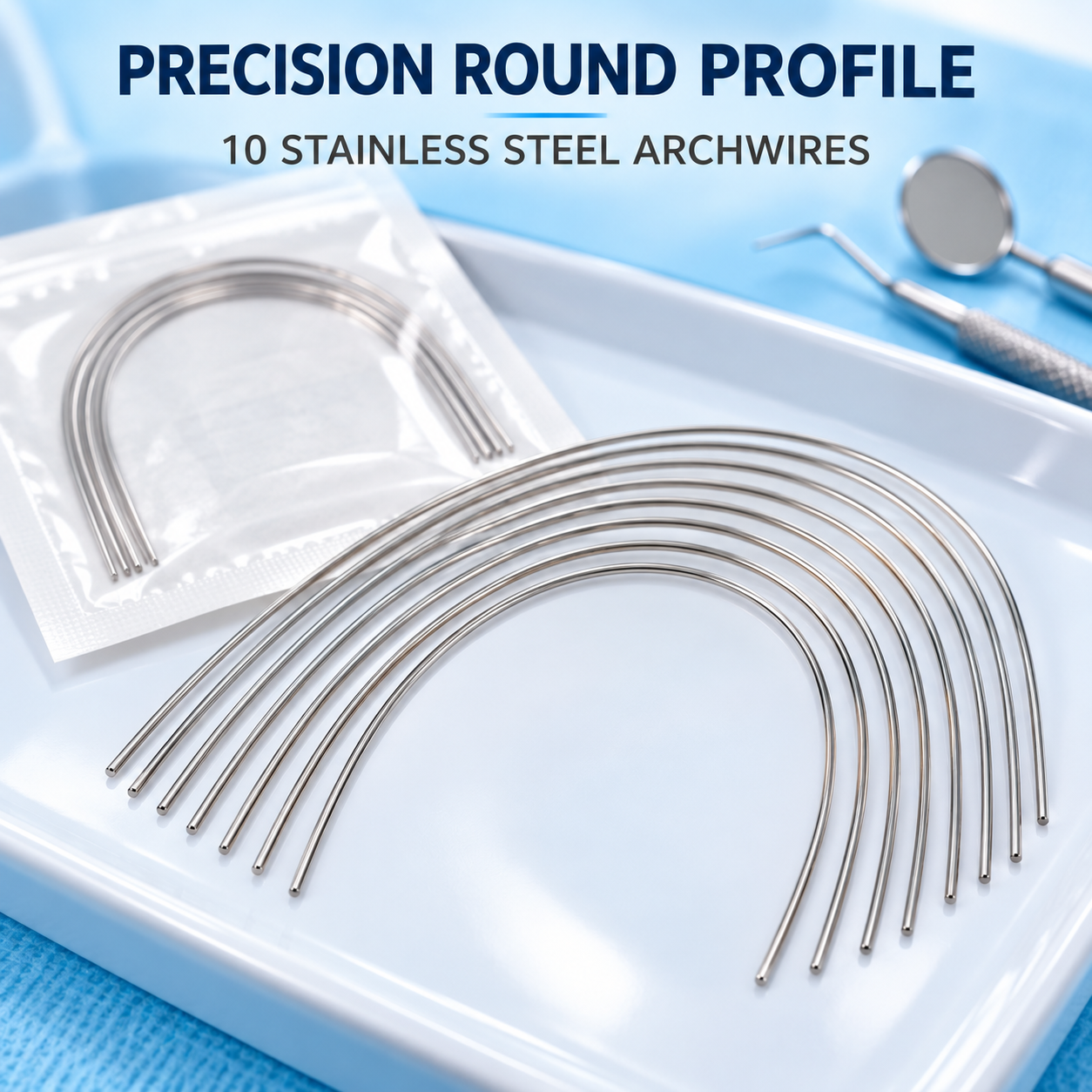 Stainless Steel Orthodontic Archwire (10-Pack)
